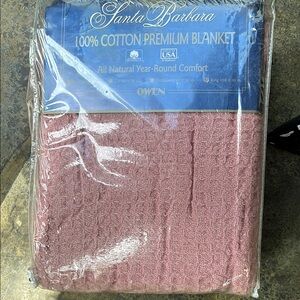 Santa Barbara 💯 Cotton Premium king Blanket soft Pink made in USA vintage nwt